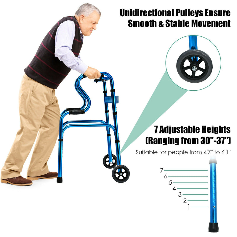 Load image into Gallery viewer, 440LBS Foldable Standard Walker - GoplusUS
