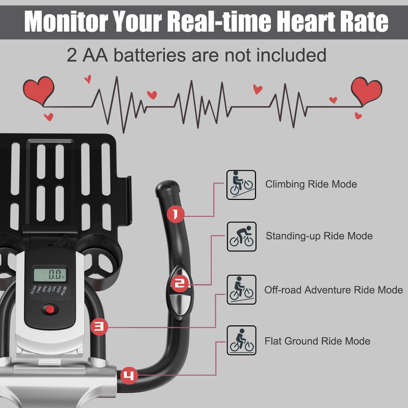 Load image into Gallery viewer, Adjustable Exercise Bike, Stationary Silent Bicycle with Dual-Spring Shock Absorption - GoplusUS
