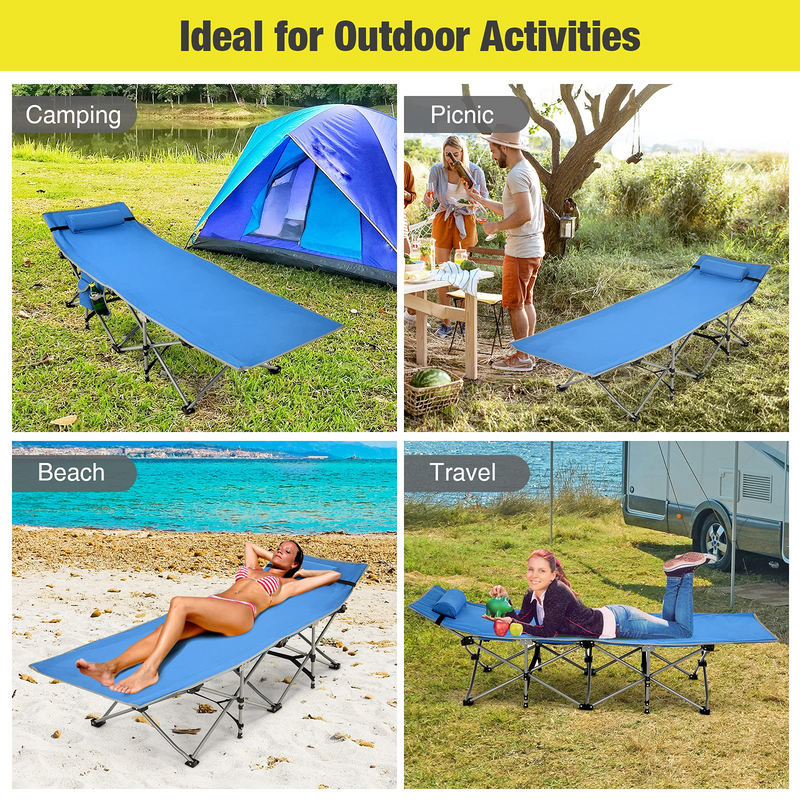 Load image into Gallery viewer, Folding Camping Cot, Heavy-Duty Comfortable Cot Bed for Adults Kids - GoplusUS
