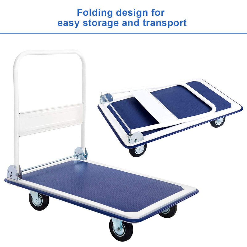 Load image into Gallery viewer, Goplus Folding Platform Cart 660 LBS Rolling Flatbed Cart - GoplusUS
