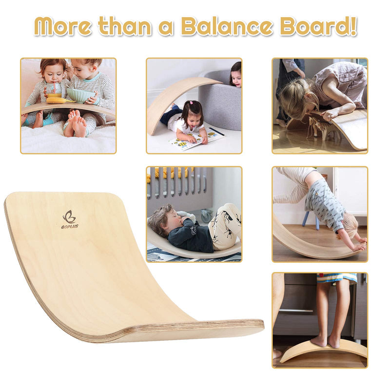 Load image into Gallery viewer, Wooden Balance Board Curvy Wobble Board
