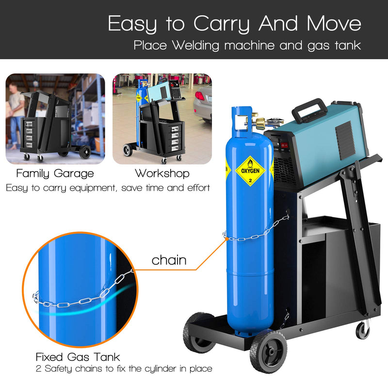 Load image into Gallery viewer, Welder Cart, MIG TIG ARC Welding Plasma Cutter Tank Storage
