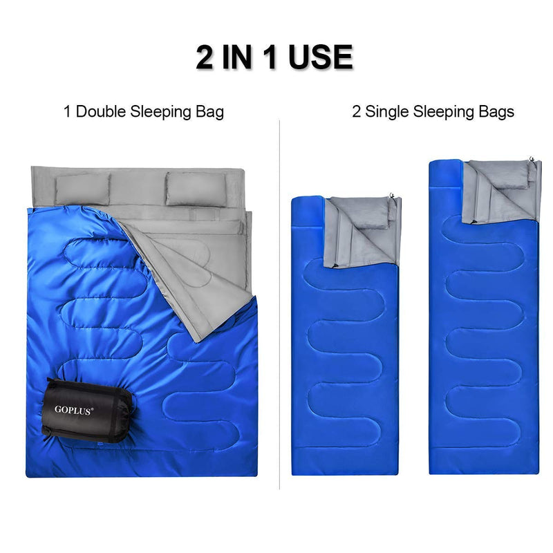 Load image into Gallery viewer, Double Sleeping Bag for Adults Kids, Queen Size XL 2 Person - GoplusUS
