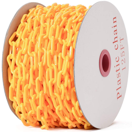 Plastic Chain Safety Barrier 125 FT Plastic Barrier Chain - GoplusUS