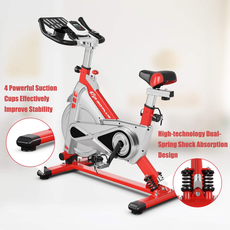 Load image into Gallery viewer, Adjustable Exercise Bike, Stationary Silent Bicycle with Dual-Spring Shock Absorption - GoplusUS
