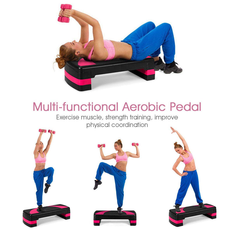 Load image into Gallery viewer, 31&quot; Aerobic Exercise Stepper Deck for Home Gym and Office (Black+Pink) - GoplusUS
