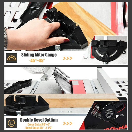 Table Saw, 10-Inch 15-Amp Portable Table Saw, 36T Blade