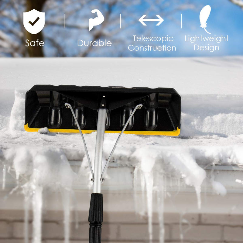 Load image into Gallery viewer, Goplus Roof Snow Rake, Large Blade 21ft Extension Light Weight Aluminum Rake - GoplusUS

