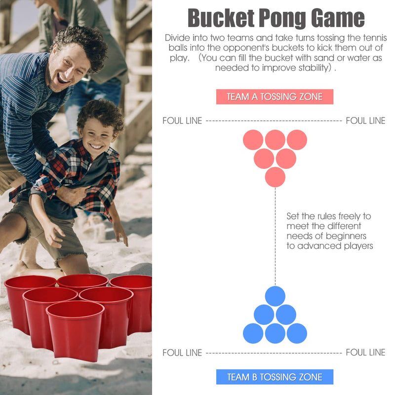 Load image into Gallery viewer, Yard Pong, Giant Pong Game Set with 12 Buckets, 2 Balls and a Carry Bag
