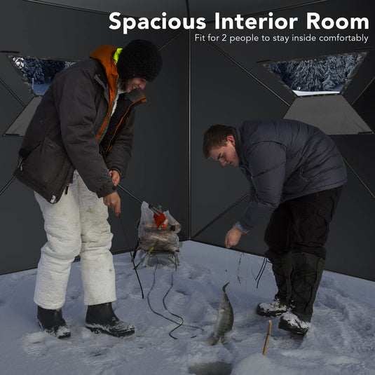 Portable Ice Shelter Pop-up Ice Fishing Tent Shanty 3-4 Person