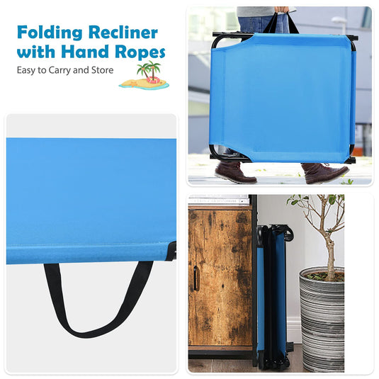 Folding Lounge Chair for Beach Poolside Balcony Patio - GoplusUS