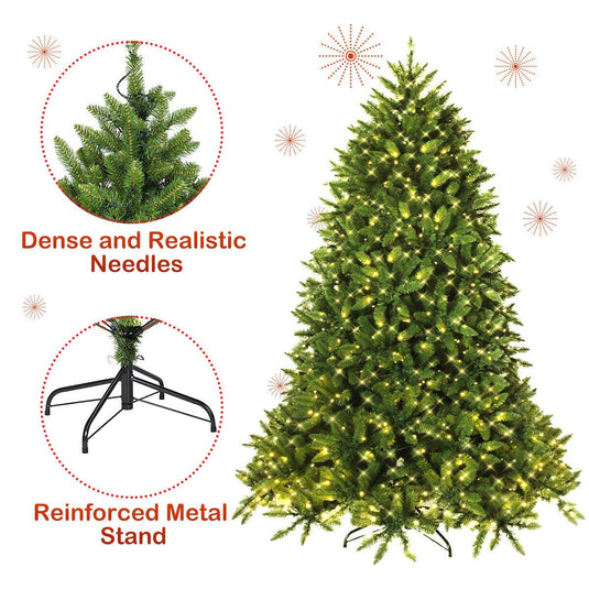 5ft Prelit Christmas Tree, Premium Hinged Artificial Fir Tree - GoplusUS