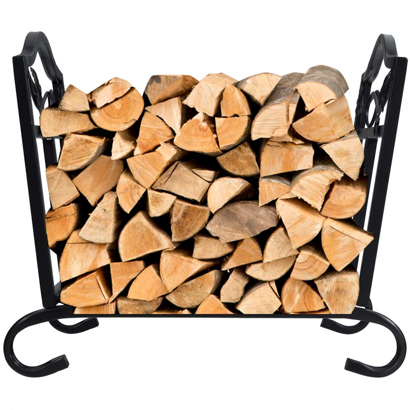 Load image into Gallery viewer, Goplus Foldable Firewood Log Rack, Wrought Iron Firewood Storage Carrier - GoplusUS
