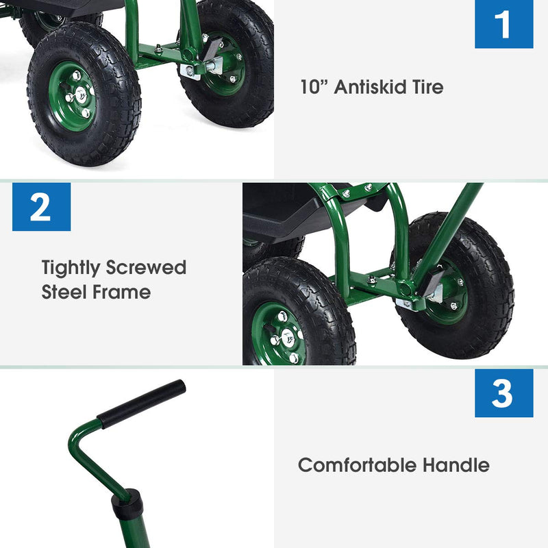Load image into Gallery viewer, Garden Cart Gardening Workseat w/Wheels - GoplusUS
