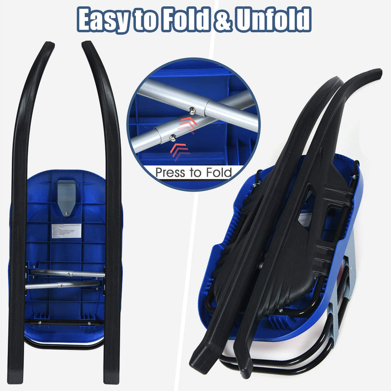 Load image into Gallery viewer, Folding Snow Sled for Kids with Seat, Backrest and Handle - GoplusUS
