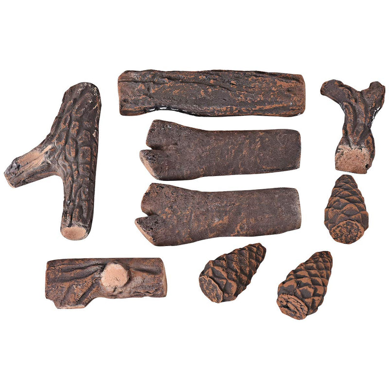 Load image into Gallery viewer, Ceramic Wood Gas Fireplace Log Set for Ventless (9 PCS/10 PCS) - GoplusUS

