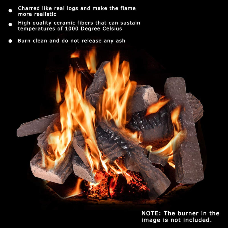 Load image into Gallery viewer, Ceramic Wood Gas Fireplace Log Set for Ventless (9 PCS/10 PCS) - GoplusUS
