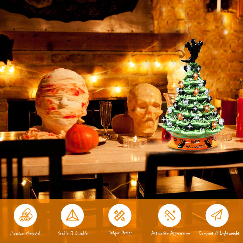 Load image into Gallery viewer, 11.5&quot; Battery Powered Hand-Painted Ceramic Tabletop Christmas Tree - GoplusUS
