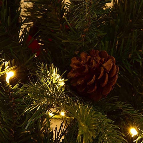 7.5FT Artificial Christmas Tree Pre-Lit Spruce Hinged Tree - GoplusUS