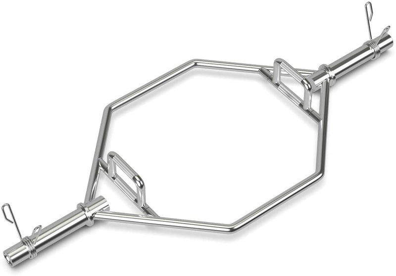 Load image into Gallery viewer, Folding Trap Bar 56&quot; Chrome Finish Hex Weight Lifting Bar Deadlift Bar with Two-Handle - GoplusUS
