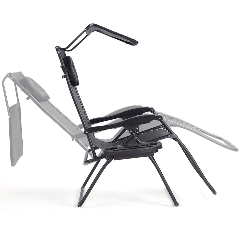 Load image into Gallery viewer, Goplus Folding Zero Gravity Lounge Chair Wide Recliner for Outdoor Beach Patio Pool w/Shade Canopy - GoplusUS
