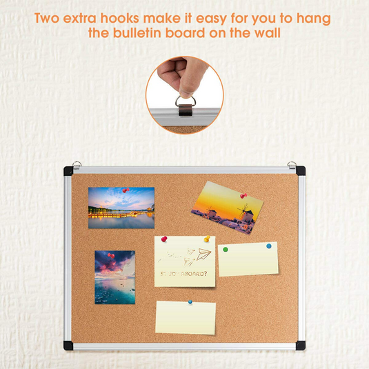 Cork Board, Bulletin Board, 18 x 24 3 Pack Aluminum Framed Cork Notice Pin Board Memo Board - GoplusUS