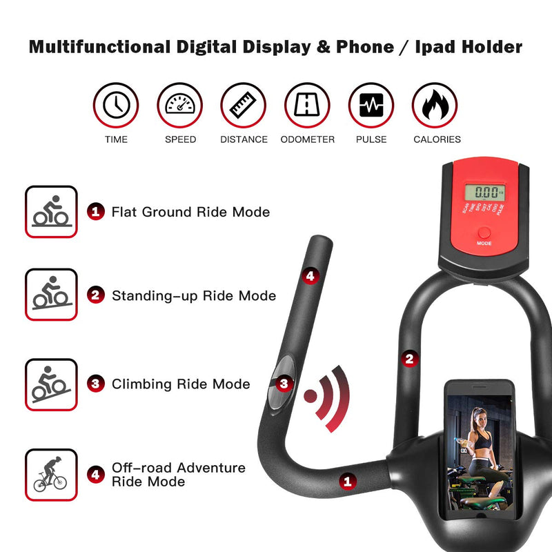 Load image into Gallery viewer, Indoor Cycling Bike, Silent Belt Drive Exercise Bike with Phone Holder - GoplusUS
