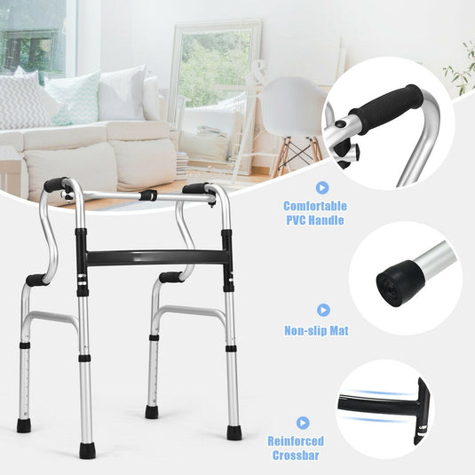 Folding Walker, 400LBS FDA Certification Toilet Armrest - GoplusUS