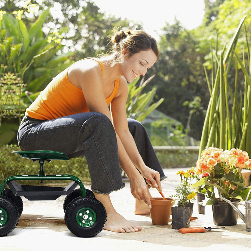 Load image into Gallery viewer, Garden Cart Gardening Workseat w/Wheels - GoplusUS
