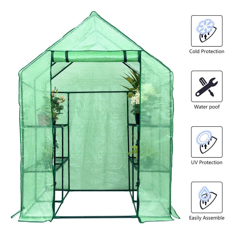 Load image into Gallery viewer, Greenhouse Indoor Outdoor Walk in Plant Gardening Green House 4.8&quot; x 4.8&quot; x 6.4&quot; - GoplusUS
