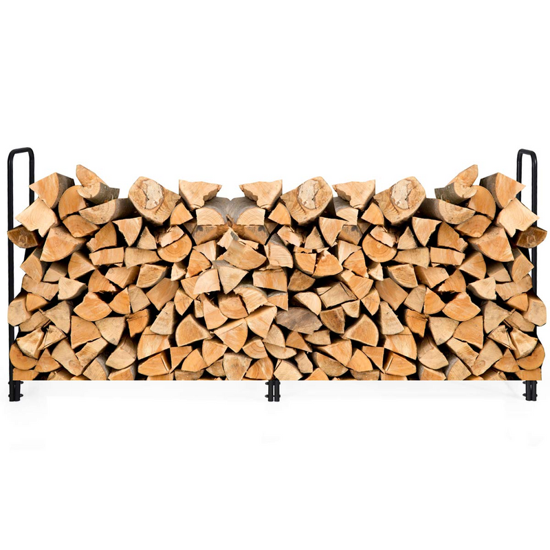 Load image into Gallery viewer, Goplus 8ft Firewood Log Rack, Outdoor Heavy-Duty Firewood Storage Holder w/Sturdy Steel Tubular Frame - GoplusUS
