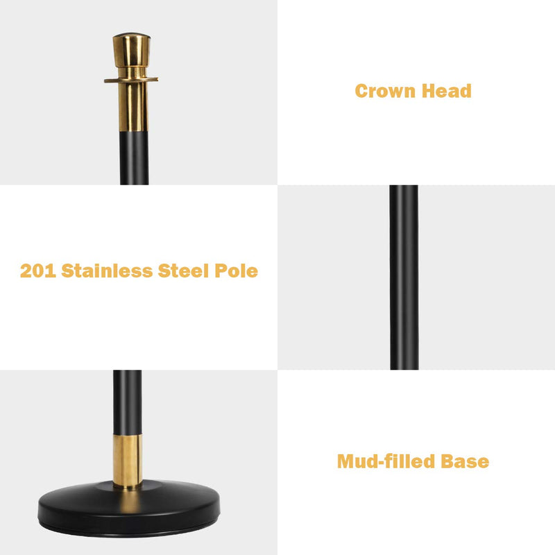 Load image into Gallery viewer, 6pcs Stanchion Set, Crowd Control Barrier Stainless Steel Stanchion Posts Queue Pole - GoplusUS
