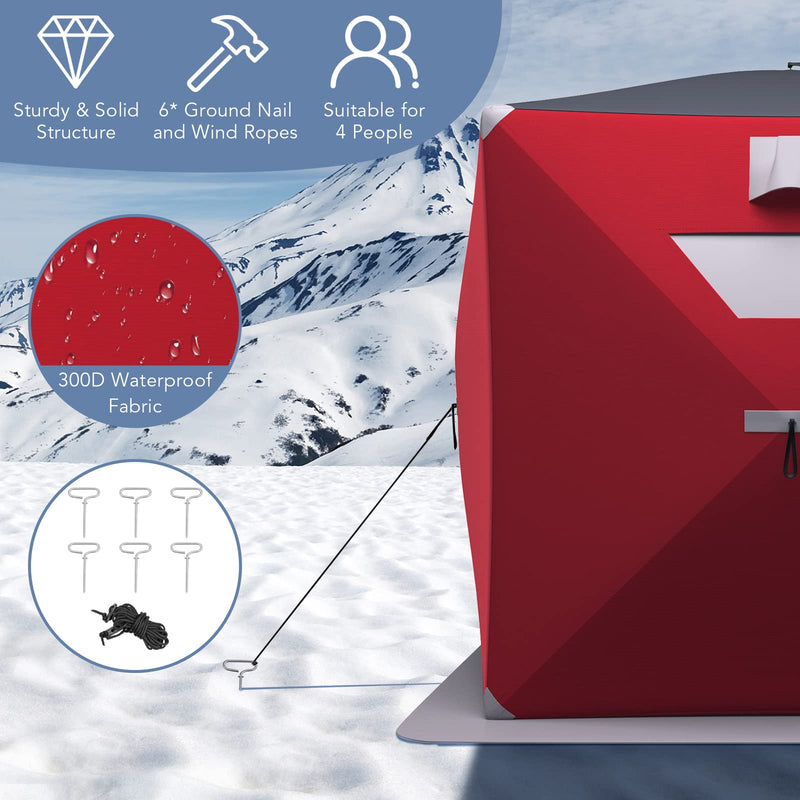 Load image into Gallery viewer, Portable Ice Shelter Pop-up Ice Fishing Tent Shanty 3-4 Person
