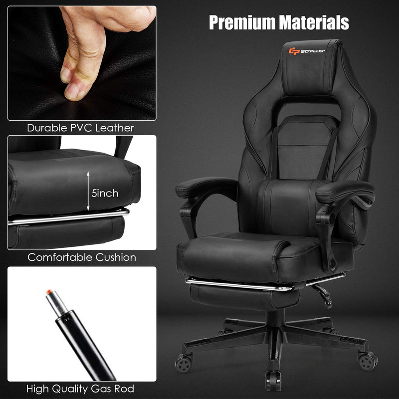 Load image into Gallery viewer, Massage Gaming Chair, Seat Height Adjustment Racing Computer Office Chair - GoplusUS
