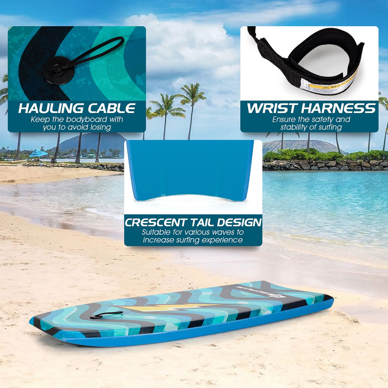 Load image into Gallery viewer, Goplus Super Lightweight Bodyboard, 37-41'' Body Board with EPS Core, XPE Deck - GoplusUS
