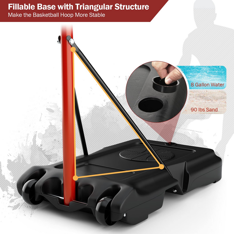 Load image into Gallery viewer, Portable Basketball Hoop, Height Adjustable Basketball Goal System [6.5FT-8.5FT] w/Shatterproof Backboard
