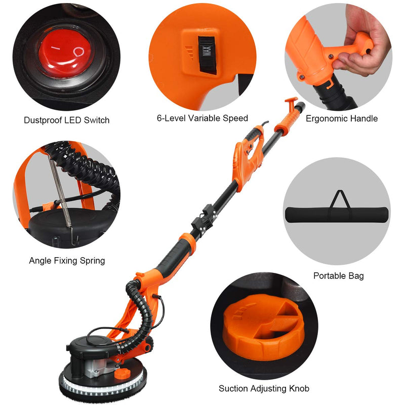 Load image into Gallery viewer, 750W Drywall Sander 12 Sanding Disks &amp; Carrying Bag (Foldable) - GoplusUS
