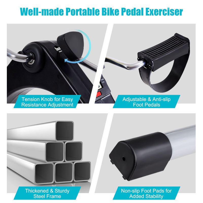 Load image into Gallery viewer, Folding Pedal Exerciser, Adjustable Resistance Mini Exercise Bike - GoplusUS
