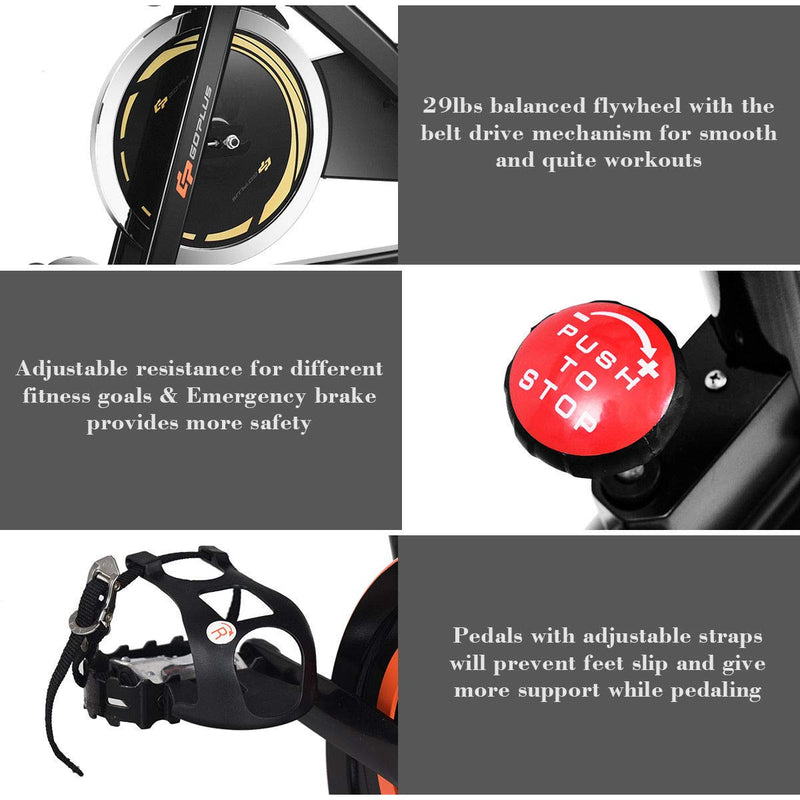 Load image into Gallery viewer, Indoor Cycling Bike, Stationary Bicycle with Flywheel and LCD Display - GoplusUS
