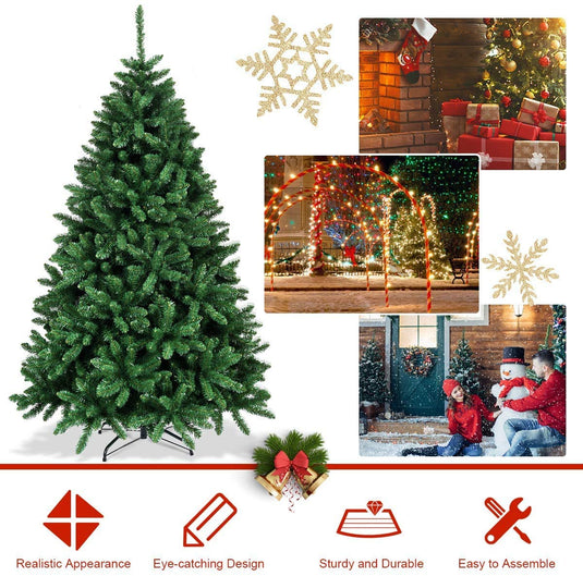 Artificial Douglas Christmas Tree Easy Assembly Xmas Tree for Indoor and Outdoor - GoplusUS