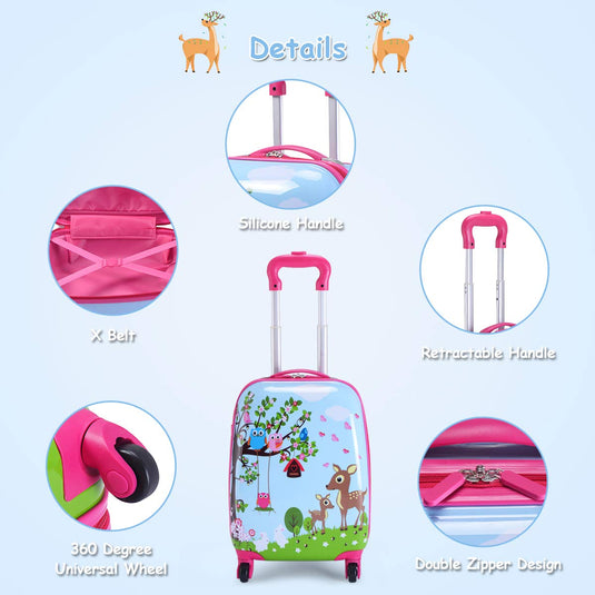 2PC Kids Luggage, 12" & 16" Kids Carry On Luggage Set - GoplusUS