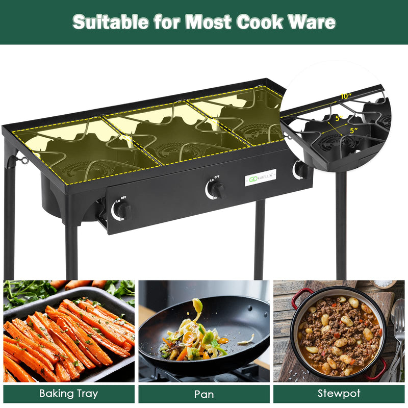 Load image into Gallery viewer, Outdoor Stove Portable Propane Gas Cooker Iron Cast Patio Burner - GoplusUS
