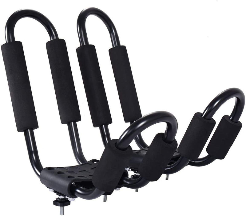 Load image into Gallery viewer, 2 Pairs Kayak Roof Rack, Universal Kayak Carrier J-Bar Rack with 4 Tie Down Straps - GoplusUS
