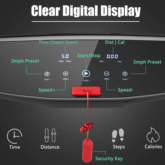Goplus 3HP Electric Folding Treadmill, with APP Control, Bluetooth Speaker and HD Touch Screen - GoplusUS