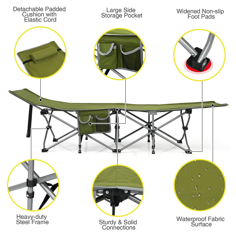 Load image into Gallery viewer, Folding Camping Cot, Heavy-Duty Comfortable Cot Bed for Adults Kids - GoplusUS
