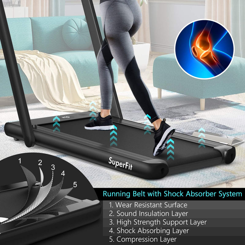 Load image into Gallery viewer, 2 in 1 Folding Treadmill with Dual Display, 2.25HP Superfit Under Desk Electric Pad - GoplusUS
