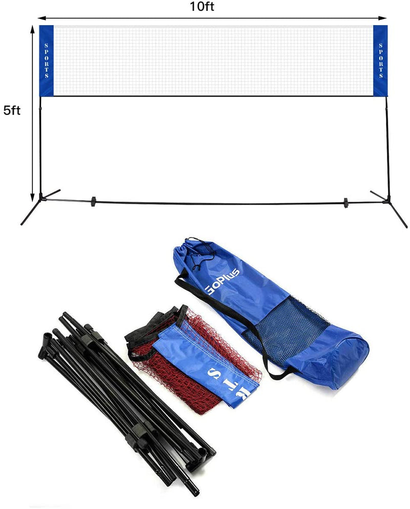 Load image into Gallery viewer, Portable Badminton Net, 2.5&#39; to 5&#39; Height Adjustable Kids Velleyball Tennis Pickleball Competition Training Net
