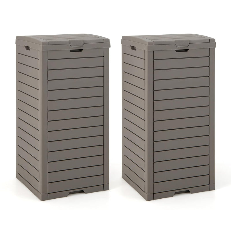 Load image into Gallery viewer, Goplus Outdoor Trash Can with Lid, 31 Gallon Large Outdoor Trash Bin &amp; Pull-Out Liquid Drawer
