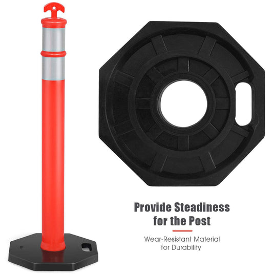 45" Delineator Post Cone, 6 Pack Traffic Cone Safety Barrier with 4" Reflective Collars - GoplusUS