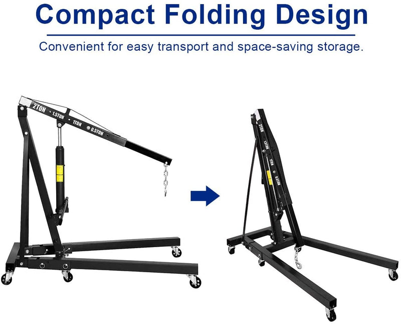 Load image into Gallery viewer, 2 Ton Folding Engine Hoist Cherry Picker Shop Crane Hoist Lift - GoplusUS
